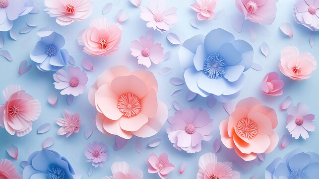 Flowers background, many beautiful flowers background illustration.
