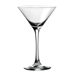 Empty martini glass on white or transparent background