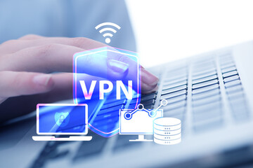 Virtual private network VPN cyber concept
