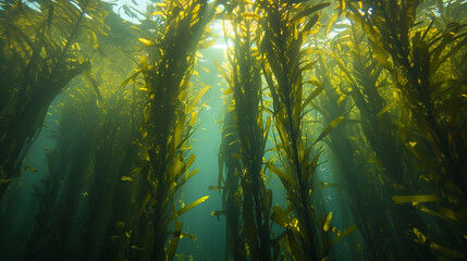 The Majestic and Vibrant Kelp Forest of Ecklonia Maxima