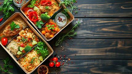 food on a tray