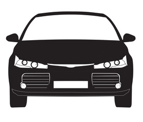 Silhouette car front view