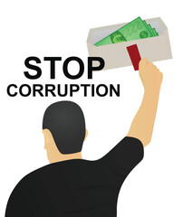 Stop corruption sign. vector illustration