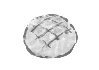 メロンパンの手描きイラスト