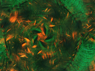 yellow and green abstract fractal background 3d rendering illustration