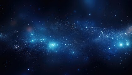 Abstract dark blue digital background with sparkling blue light particles HD Wallpaper