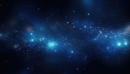 Obraz premium Abstract dark blue digital background with sparkling blue light particles HD Wallpaper