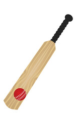 Brown cricket bat. vector illustration
