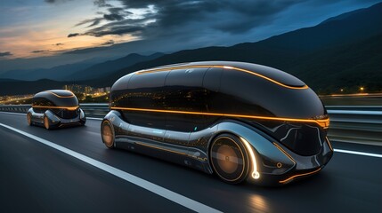 car on the road high tech futuristic vehicle 