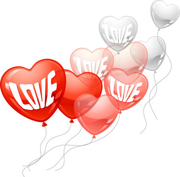 Illustration image of lovers, romantic hearts, valentine