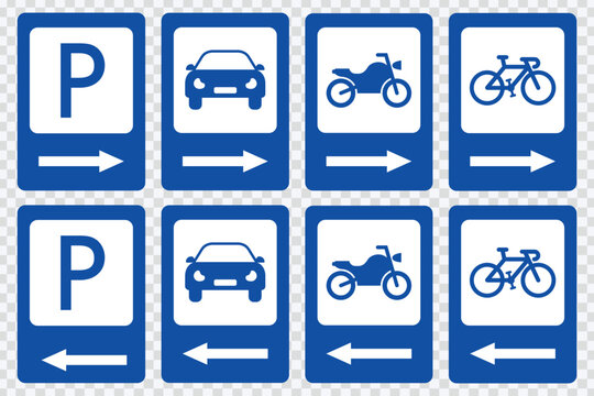 "Facilitate parking with our Simple Blue Rectangle Parking Sign – Versatile design for cars, motorcycles, and bicycles. Clear guidance for urban settings."
