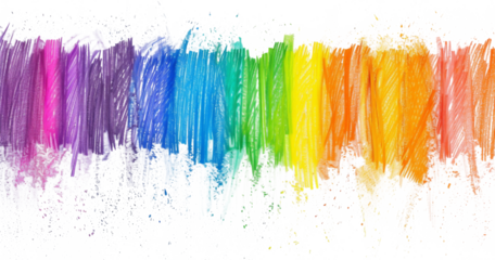 Vibrant Wax Pastel Scribbles on Transparent