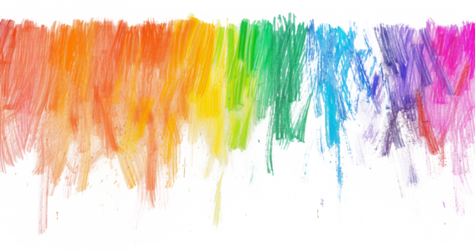 Abstract Colorful Wax Pastel Scribbles