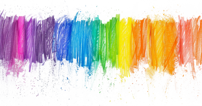 Vibrant Wax Pastel Scribbles on Transparent