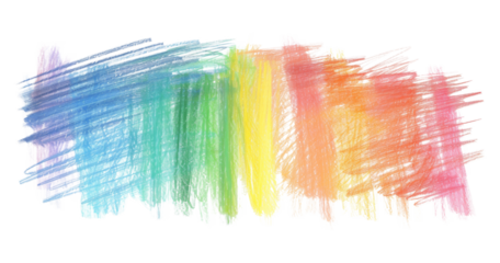 Vibrant Wax Pastel Scribbles on Transparent