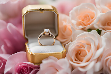 wedding rings and roses