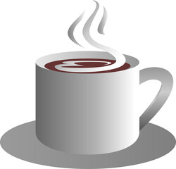 vector image of a cup of hot coffee on a transparent background