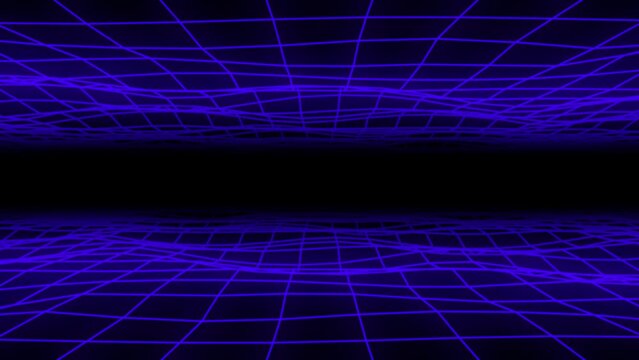 Digital space with glowing pink lines, top and bottom