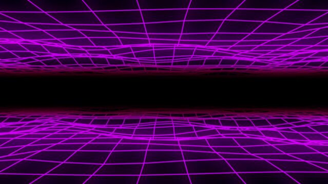 Digital space with glowing pink lines, top and bottom