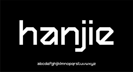 Obraz premium HANJIE FONT VECTOR DISPLAY FUTURISTIC SCIFI Y2K