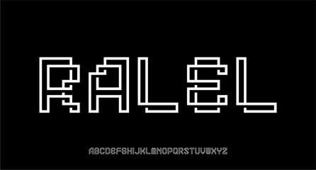 RALEL FONT VECTOR DISPLAY PARALLEL LINE FUTURISTIC SCIFI