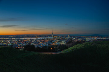 Auckland, New Zealand view from Mount Eden summit
