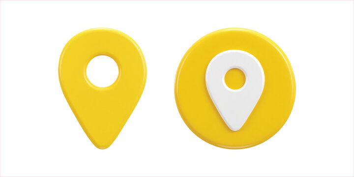 location map pin gps pointer markers 3d realistic icon set