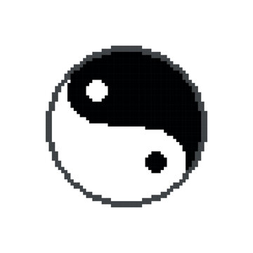 yin yang icon pixel art