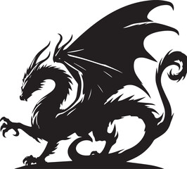 Wyvern Silhouettes EPS Wyvern Vector Wyvern Clipart	
