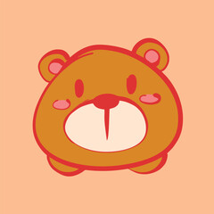 the cute bear illustration vector sticker icon mascot