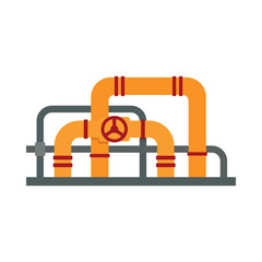 Oil industry icon with factory vector illustration. Petroleum industry element