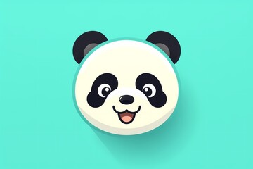 Playful panda face logo illustration with a charming expression, designed for a friendly and approachable brand, standing out against a solid backdrop