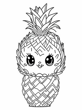 Pineapple coloring pages for kids