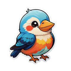 cute little bird sticker illustration