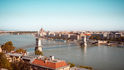 Budapest bridge on the Danube river
