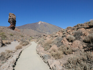 Path to mount Teide 3 715 m on European Tenerife island in Spain - obrazy, fototapety, plakaty