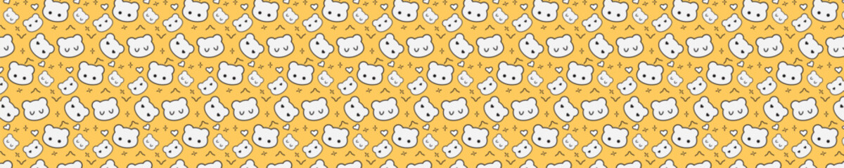 Teddy bears seamless pattern background with cube hearts.