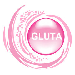 Gluta Collagen Serums and vitamin for Skin Care, Cosmetics Concept. Ads Beauty Product. Healthy life medical and dietary supplement. Vector 3D. Gluta collagen Serum Skin Care Cosmetic