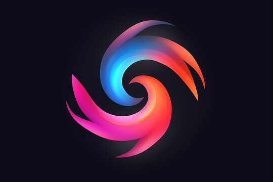 A Dynamic And Abstract Swirl Symbol Logo Illustration, Conveying Creativity And Innovation, Isolated On A Modern And Vibrant Solid Backdrop