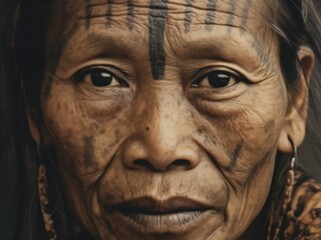 Jungle woman, female tropical native tribe concept.