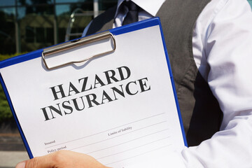Hazard insurance policy is shown using the text