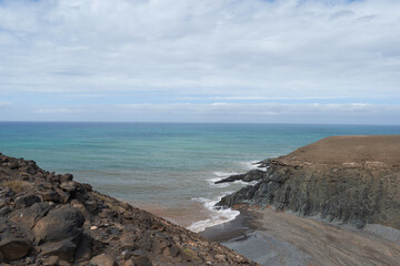 Aguas Verdes in Betancuria, Spain Landscape on the coast of the Atlantic Ocean