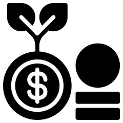 money growth icon, simple vector design
