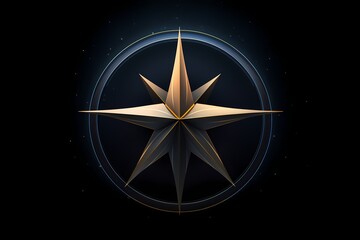 A bold and impactful star symbol logo illustration, exuding excellence and achievement, standing out against a dark and cosmic solid background