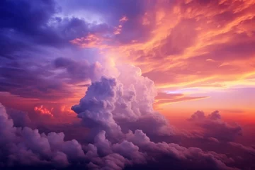 Poster Purple sunset with clouds in the sky © Bulder Creative