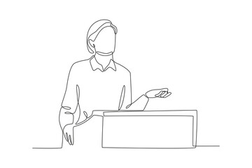 A superior is in a meeting