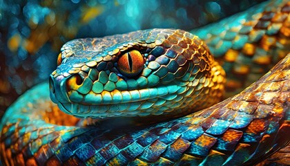 Fototapeta premium close up of a colorful snake