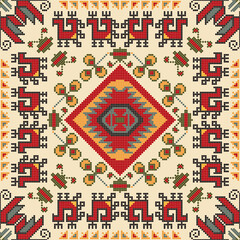 Traditional Bulgarian embroidery vector pattern