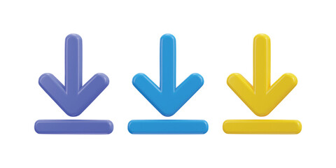 3D download icon set