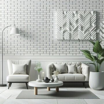 Modern white brick wall texture background for wallpaper and graphic web design